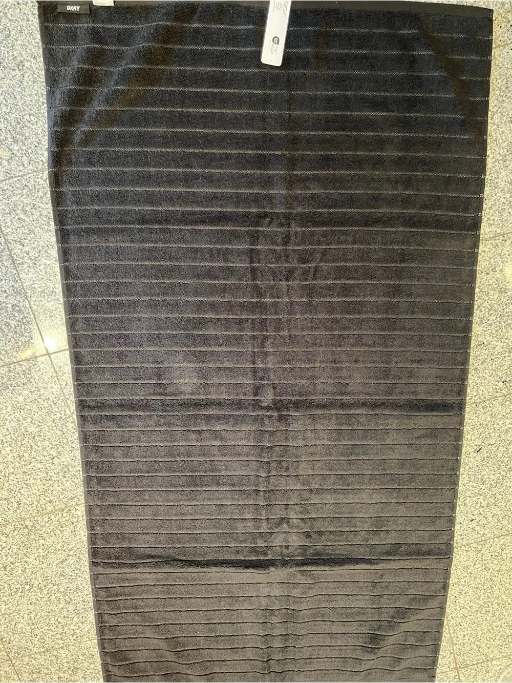 DKNY Charcoal Pinstripe Strapless Wrap Dress